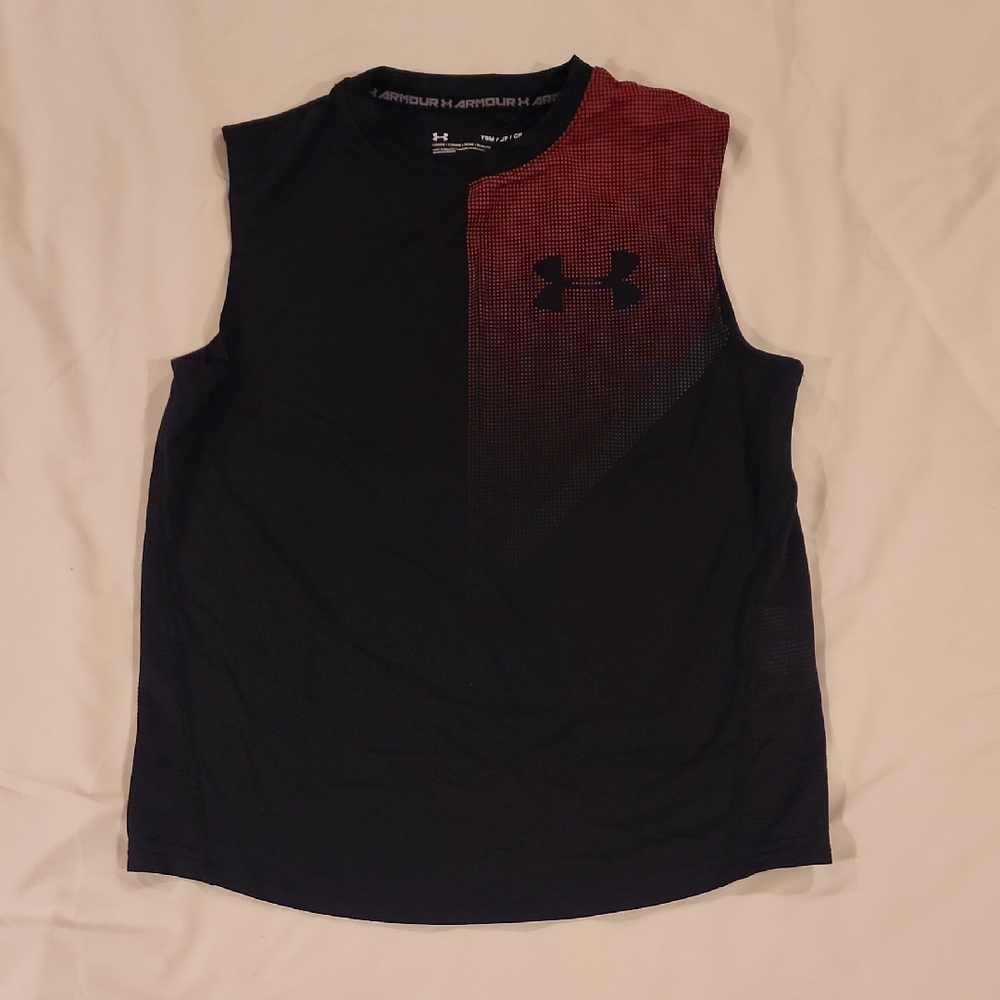 Under Armour Black Sleeveless Tank - Size YSM